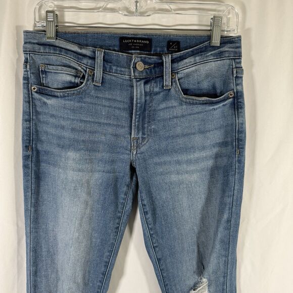 Lucky Brand Sweet Boot Jeans Women's 4 27 Light Wash Blue Denim Low Rise - Picture 2 of 13